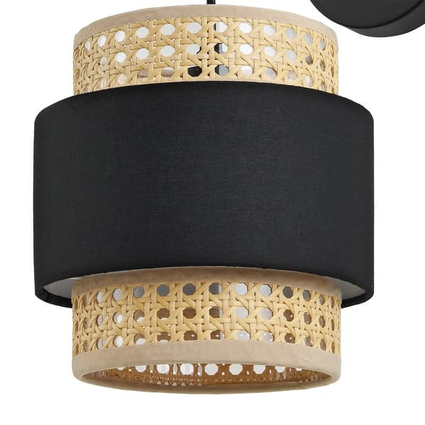 Vägglampa Southampton set om 2 metall svart beige 36x30x18 cm [lux.pro]