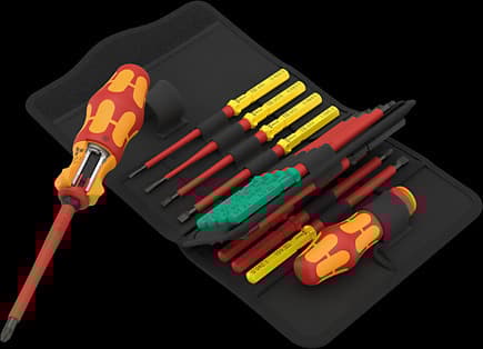 Wera Wera Wera Kraftform Kompakt VDE 17 RA 1, 17-osainen ruuvimeisselisarja VDE 17 kpl Phillips, Phillips, Pozidriv, TORX