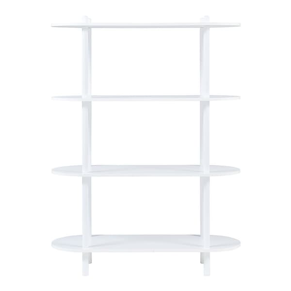 Bokhylla Øvre 108x80x30 cm vit 4 hyllplan [en.casa]