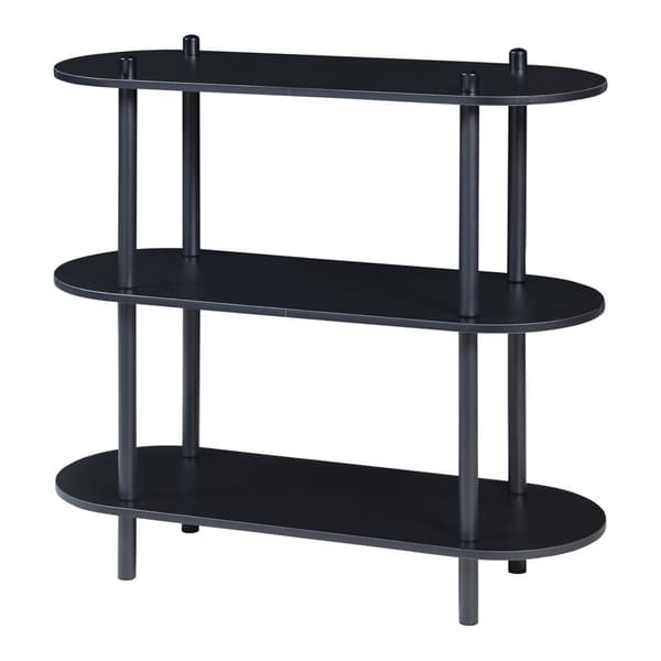 Bokhylla Øvre 76,5x80x30 cm svart 3 hyllplan [en.casa]