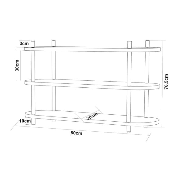 Bokhylla Øvre 76,5x80x30 cm svart 3 hyllplan [en.casa]