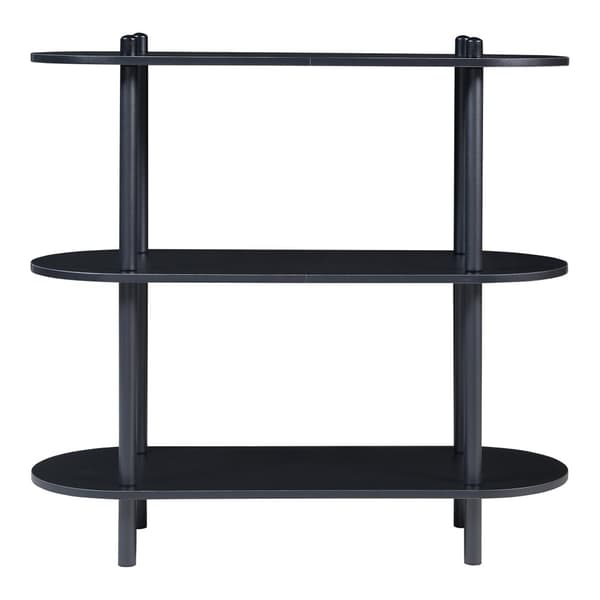 Bokhylla Øvre 76,5x80x30 cm svart 3 hyllplan [en.casa]