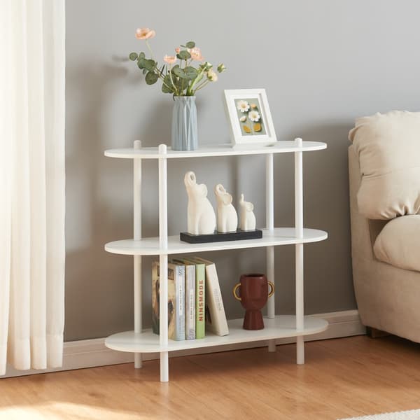 Bokhylla Øvre 76,5x80x30 cm vit 3 hyllplan [en.casa]