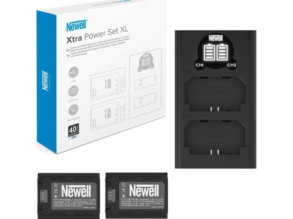 Newell kameralader NEWELL tokanals DL-USB-C lader og to NP-FZ100 batterier for Sony