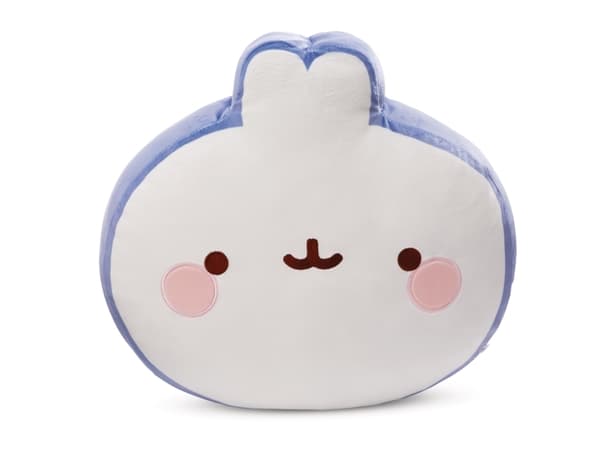 NICI 61167, lilla, hvit, rund, plysj, polyester, pyntepute