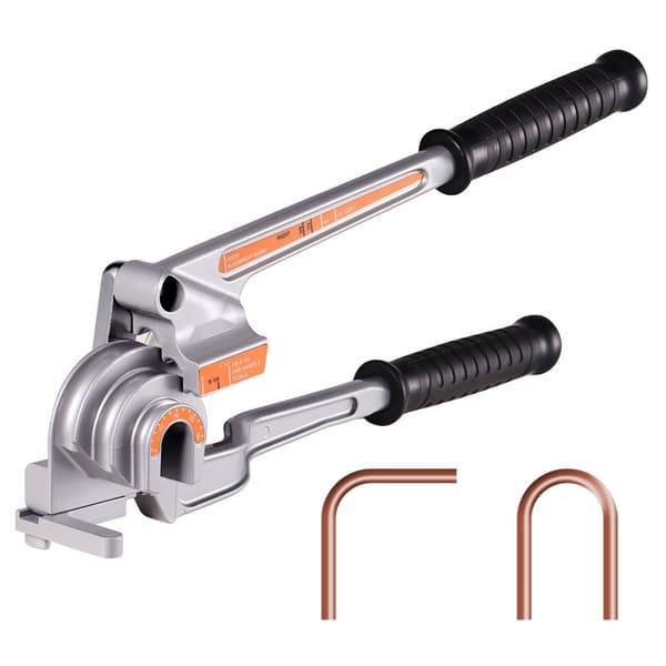 Rørbukker 3 i 1 til 1/4", 3/8", 1/2" rør. Manuel 180° bukkeværktøj til HVAC og køleskaber. Ideel til reparationer.