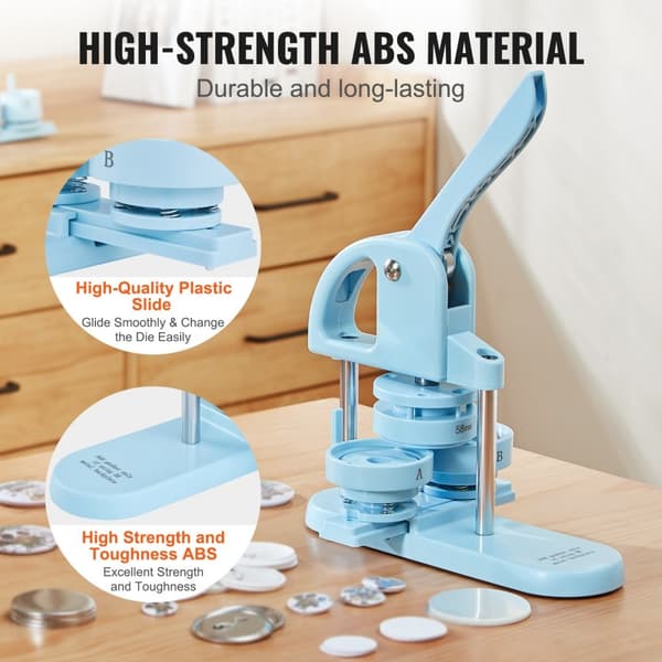 Napinvalmistaja 3-IN-1, sisältää 300 napinosaa ja ergonomisen kahvan. Täydellinen tee-se-itse-lahjaksi lapsille!
