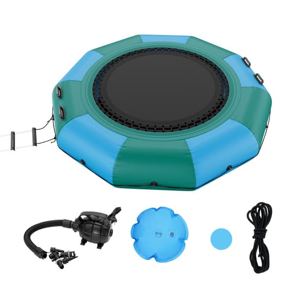 10 ft oppustelig vandtrampolin - svømmeplatform til sjov i pool og sø. Perfekt legetøj til sommeraktiviteter!