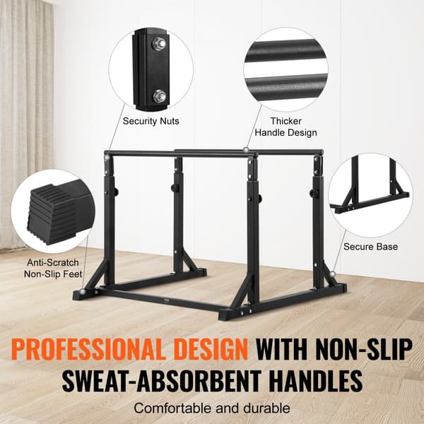 Dip Bar, 800 lbs kapacitet, kraftig dip-station med justerbar höjd, fitness dip-bar för hemmagym och styrketräning.