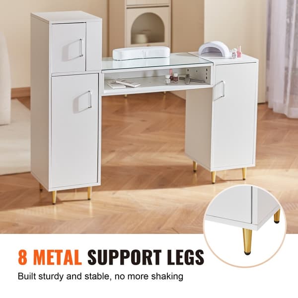 Manikyr Bordsskiva Nagelbord Makeup Station med Handledsstöd, Perfekt för Skönhetssalonger och Hemmet