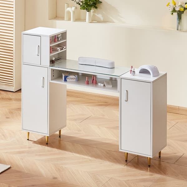 Manikyr Bordsskiva Nagelbord Makeup Station med Handledsstöd, Perfekt för Skönhetssalonger och Hemmet