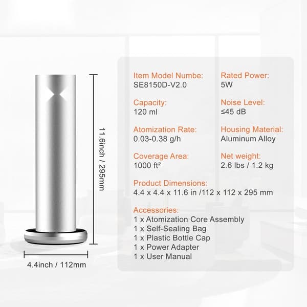 Scent Air Maskine 120ml Bluetooth Koldluft Diffuser til 1000 kvadratfod - uden vand.
