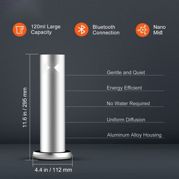 Scent Air Maskine 120ml Bluetooth Koldluft Diffuser til 1000 kvadratfod - uden vand.