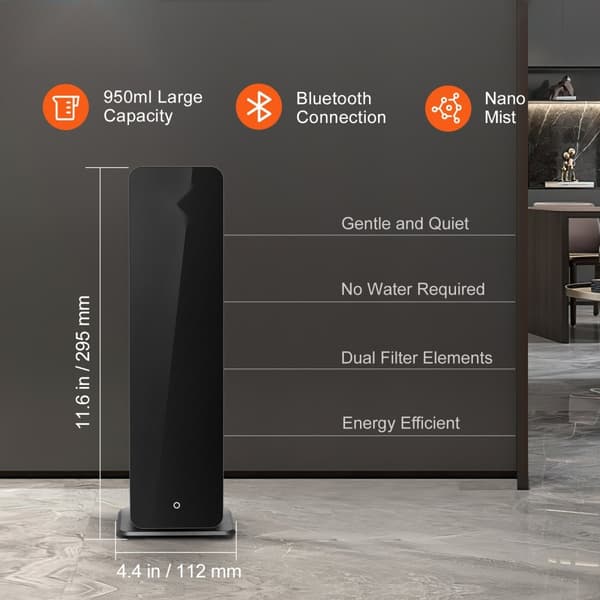 Scent Air -kone 950 ml Bluetooth-kylmäilmahajotin, peittää 3000 neliöjalkaa, vedenkäyttöön ilman.