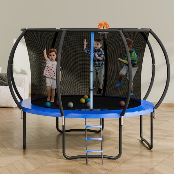 10FT udendørs trampolin til børn med sikkerhedsnet - sjov og sikker leg i haven!