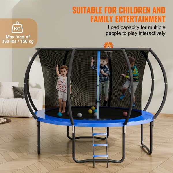 10FT udendørs trampolin til børn med sikkerhedsnet - sjov og sikker leg i haven!