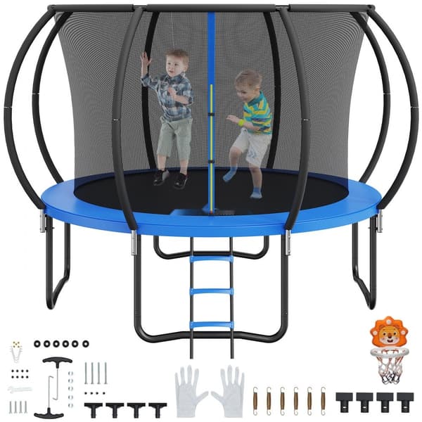 10FT udendørs trampolin til børn med sikkerhedsnet - sjov og sikker leg i haven!