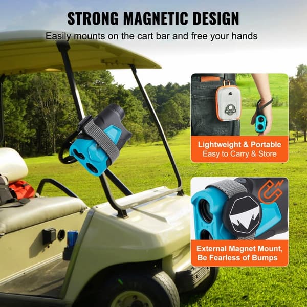 900 Yards Laser Golf Afstandsmåler - Præcis måling, hældningsfunktion, dansk kvalitet og magnetisk design.