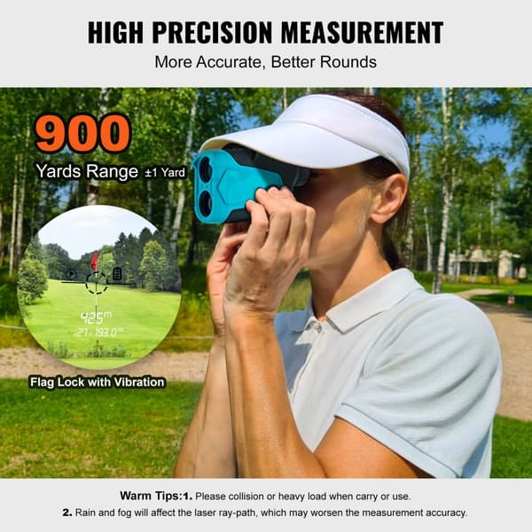 900 Yards Laser Golf Afstandsmåler - Præcis måling, hældningsfunktion, dansk kvalitet og magnetisk design.