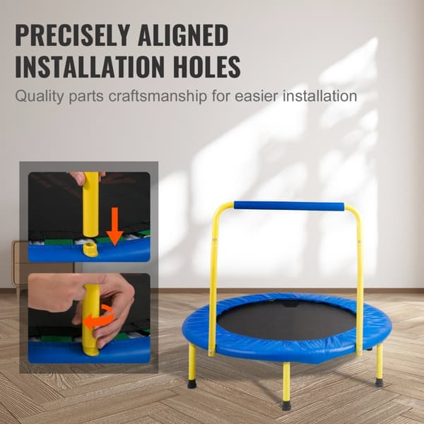 3FT trampoliini lapsille 36", sisä- ja ulkokäyttöön, kokoontaitettava vaahtokahvalla, täydellinen syntymäpäivälahjaksi!