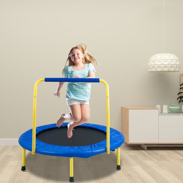 3FT trampoliini lapsille 36", sisä- ja ulkokäyttöön, kokoontaitettava vaahtokahvalla, täydellinen syntymäpäivälahjaksi!