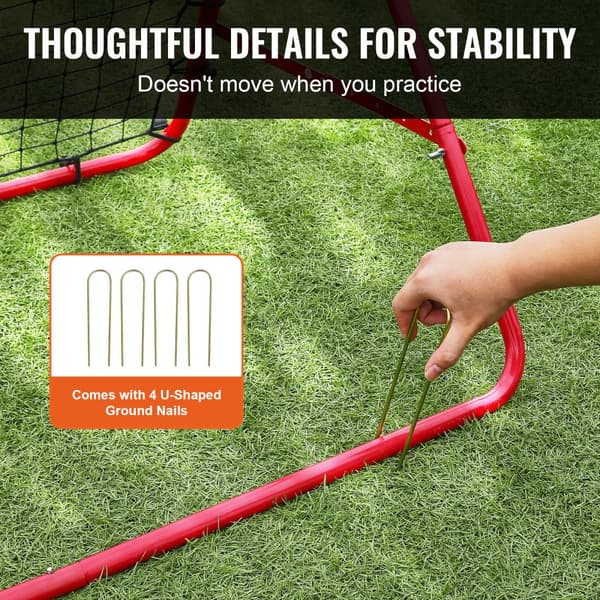 Fodbold Rebounder Net 39"x39" – Bærbart træningsudstyr med justerbare vinkler. Perfekt til børn og teenagere. Hurtig opsætning og let at opbevare.