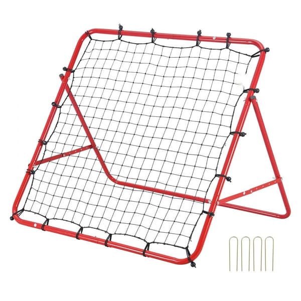 Fodbold Rebounder Net 39"x39" – Bærbart træningsudstyr med justerbare vinkler. Perfekt til børn og teenagere. Hurtig opsætning og let at opbevare.