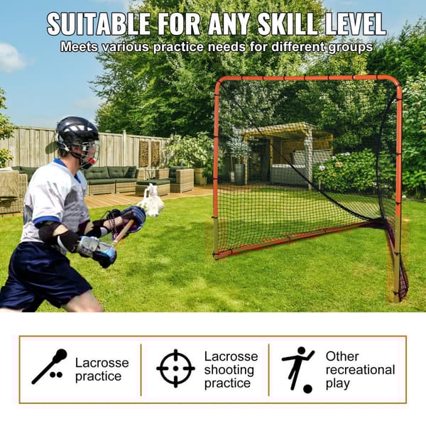 Lacrosse-mål, 6' x 6', hopfällbart träningsredskap i stål för bakgård, enkel installation, perfekt för ungdomsträning.