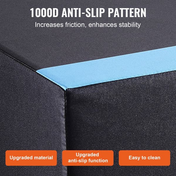 3 i 1 Plyometrisk Jump Box, 30/24/20 tommer, Anti-Slip Fitness Step Up Kasse til hjemmetræning og konditionsstyrketræning, Sort