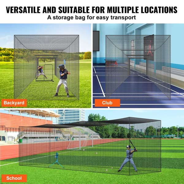 Baseball Slagnät, Professionellt Softball Träningsnät, Bärbart Pitching Cage Nät med dörr & väska, 35FT (BARA NÄT)