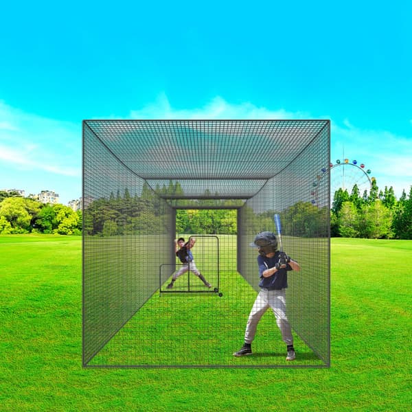 Baseball Slagnät, Professionellt Softball Träningsnät, Bärbart Pitching Cage Nät med dörr & väska, 35FT (BARA NÄT)