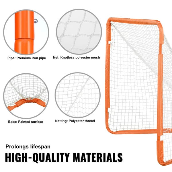 Lacrosse-maali 4' x 4', kokoontaitettava netti, rautarunko, helppo asentaa, täydellinen nuorille harjoitteluun.