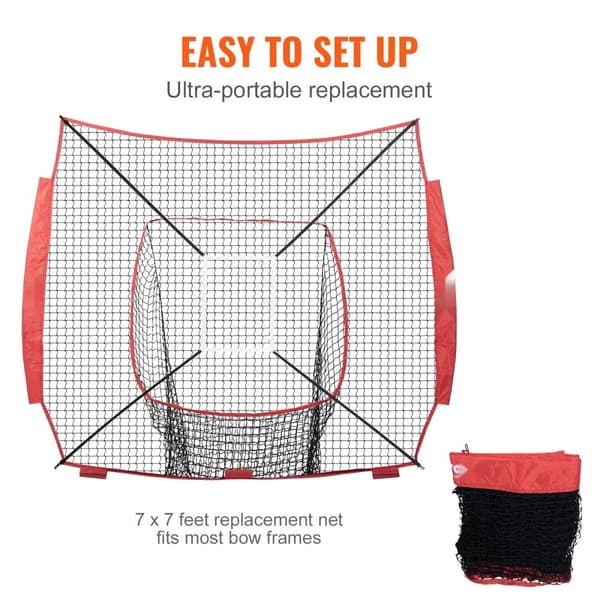 7x7 ft Baseball Softball träningsnät, portabelt för slag, fångst och pitchning. Backstop utrustning med strike zone (endast nät).