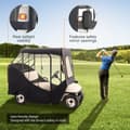 Miniatyrbild 4 av 9: Golfvagnskåpa, 600D polyester med 4 fönster, 2 passagerarkåpor. Universal passform, sol- och dammtät skydd.