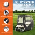 Miniatyrbild 5 av 9: Golfvagnskåpa, 600D polyester med 4 fönster, 2 passagerarkåpor. Universal passform, sol- och dammtät skydd.