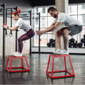 Miniatyrbillede 8 af 9: Plyometrisk Jump Box, 30 cm Plyo Box, Stål Planteform til Træning, Skridsikker Fitness Step Up Box til Hjemmetræning og Konditionsstyrketræning, Rød