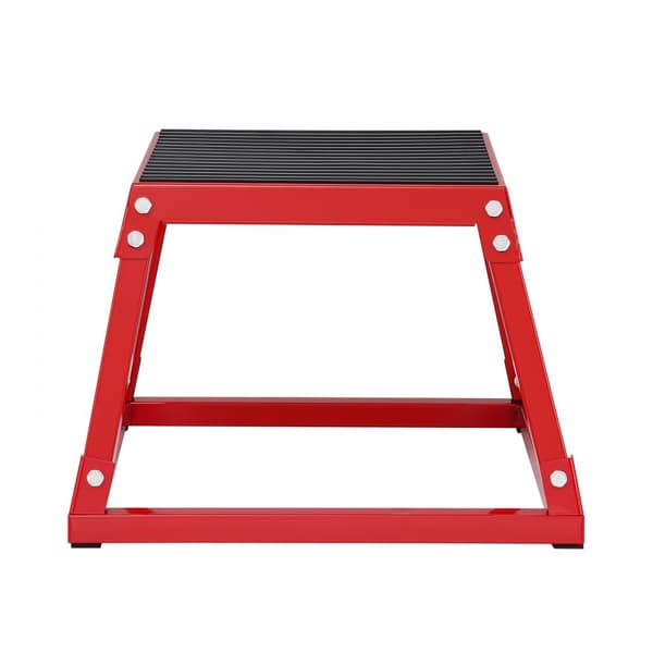 Plyometrisk Jump Box, 30 cm Plyo Box, Stål Planteform til Træning, Skridsikker Fitness Step Up Box til Hjemmetræning og Konditionsstyrketræning, Rød