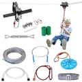 Miniatyrbild 1 av 9: Zipline Kit för barn och vuxna, 100 ft Zipline, upp till 500 lb, snabb installation, rostfritt stål, säkerhetssele, säte.