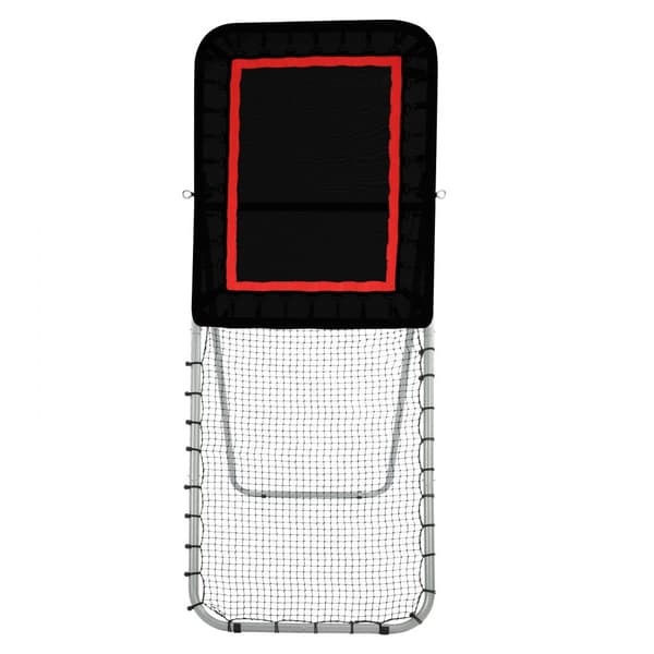 Fällbar Lacrosse-rebounder för bakgård, 3x8 ft volleybollnät, justerbar vinkel för baseball- och softballträning.