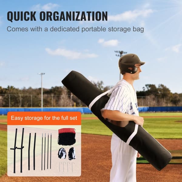 7x7 ft Baseball Softball Träningsnät, Portabelt för Slag, Fångst och Pitching, Utrustning med bärväska och Strike Zone.