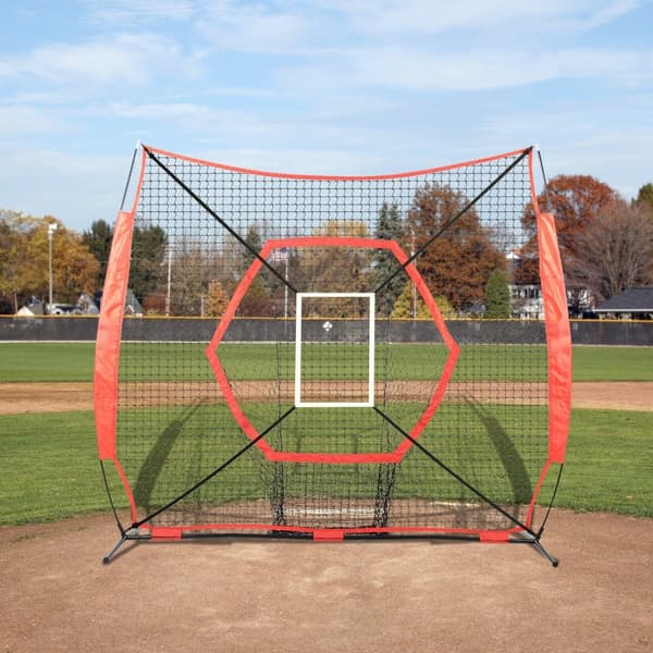 7x7 ft Baseball Softball Träningsnät, Portabelt för Slag, Fångst och Pitching, Utrustning med bärväska och Strike Zone.
