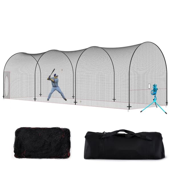 Baseball og Softball batting cage, bærbar med taske, kraftig lukket pitching cage til backyard træning, 40FT.