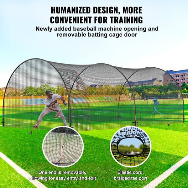 Pesäpallon ja softballin lyöntihäkki, kannettava harjoitusverkko kantolaukulla, 22 FT takapihalle.