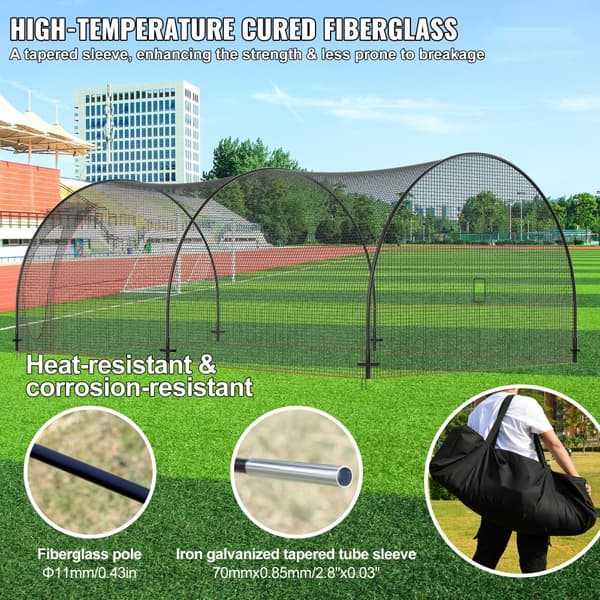 Pesäpallon ja softballin lyöntihäkki, kannettava harjoitusverkko kantolaukulla, 22 FT takapihalle.
