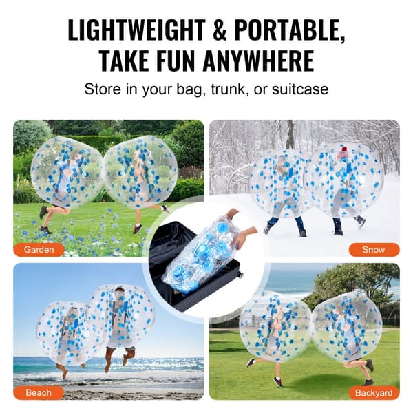 Uppblåsbar Bumper Ball 1-pack, 5FT/1,5 M Sumo Zorb-bollar för tonåringar/vuxna, 0,8 mm PVC-bubblebollar för utomhuslagspel.