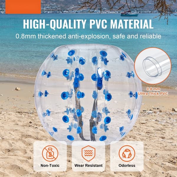 Puhallettava puskuripallo 1-pakkaus, 4 FT/1,2 M Sumo Zorb -pallot teini- ja aikuisikäisille joukkuepeleihin ulkona.