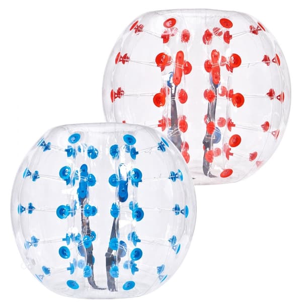Puhallettavat puskuripallot 2 kpl, 4 jalkaa/1,2 m, PVC-hamsterikuplapallot ulkoiluun ja joukkuepeleihin.