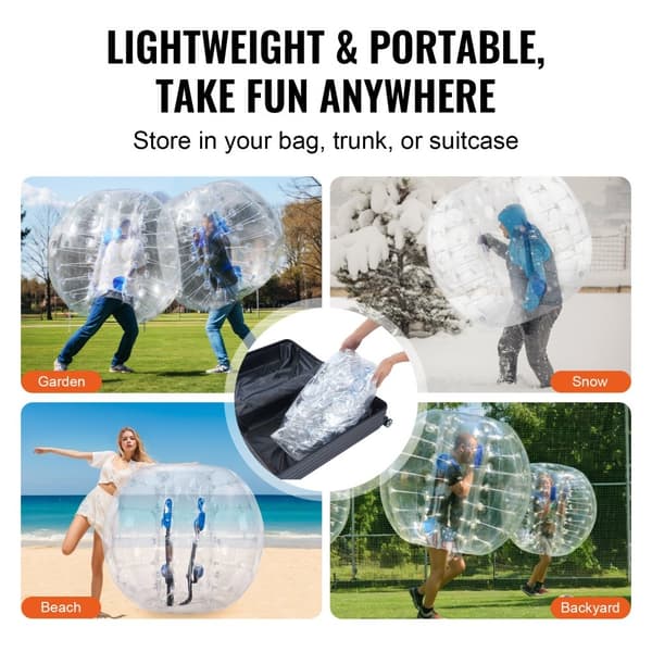 Oppustelige bumperbold 1-pak, 4FT/1,2M Sumo Zorb-bolde til teenagere og voksne. 0,8 mm PVC hamsterbolde til udendørs lege og holdspil.