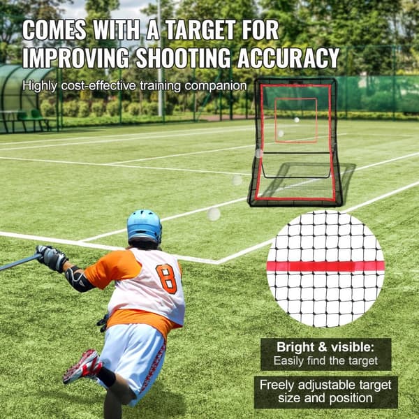 Lacrosse rebounder til baghaven, 5x7 ft volleyball bounce-back net, justerbar træningsvæg til baseball og softball.