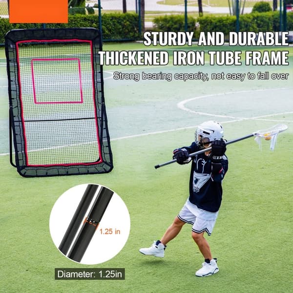 Lacrosse rebounder til baghaven, 5x7 ft volleyball bounce-back net, justerbar træningsvæg til baseball og softball.